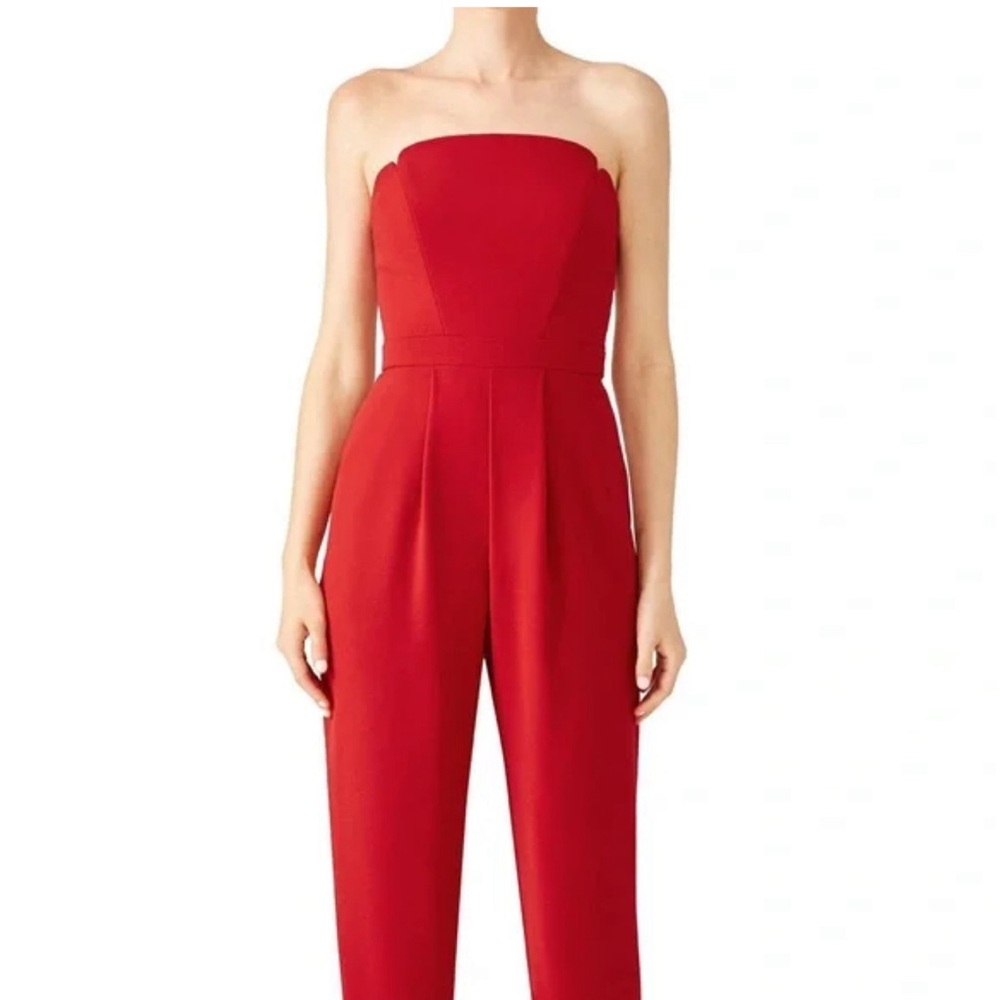 Jill Stuart Crepe Red Jumpsuit